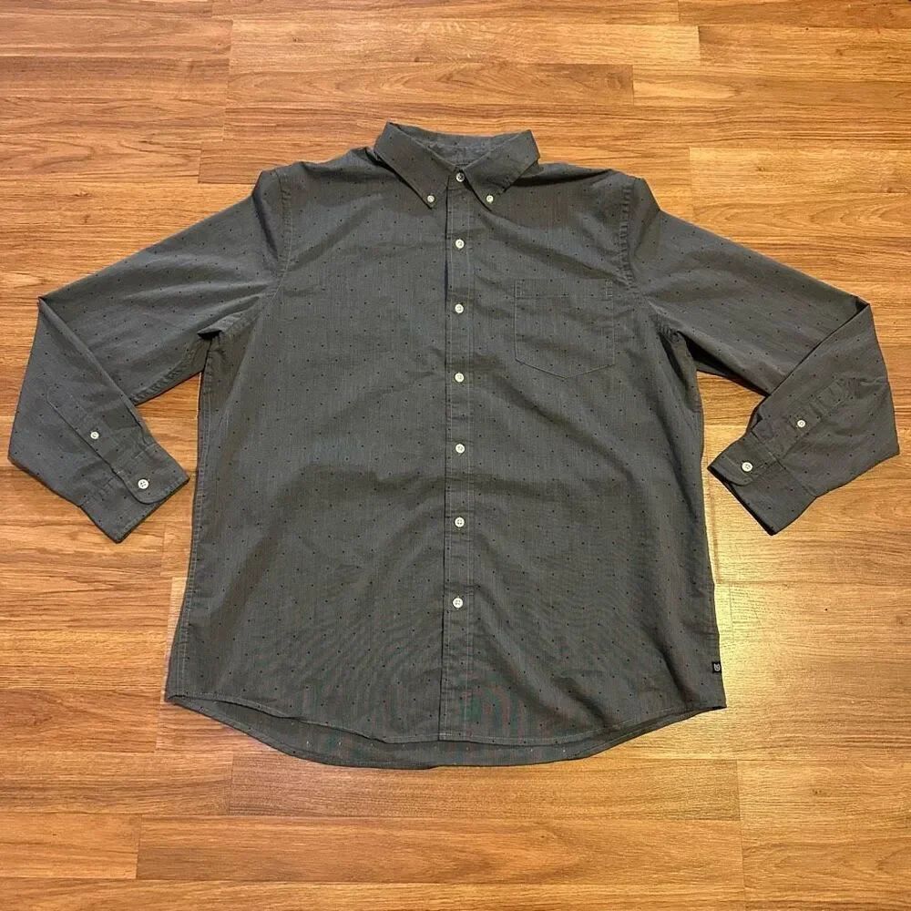 Champs Gray Button-Down Long Sleeve Shirt | Mens Size XL